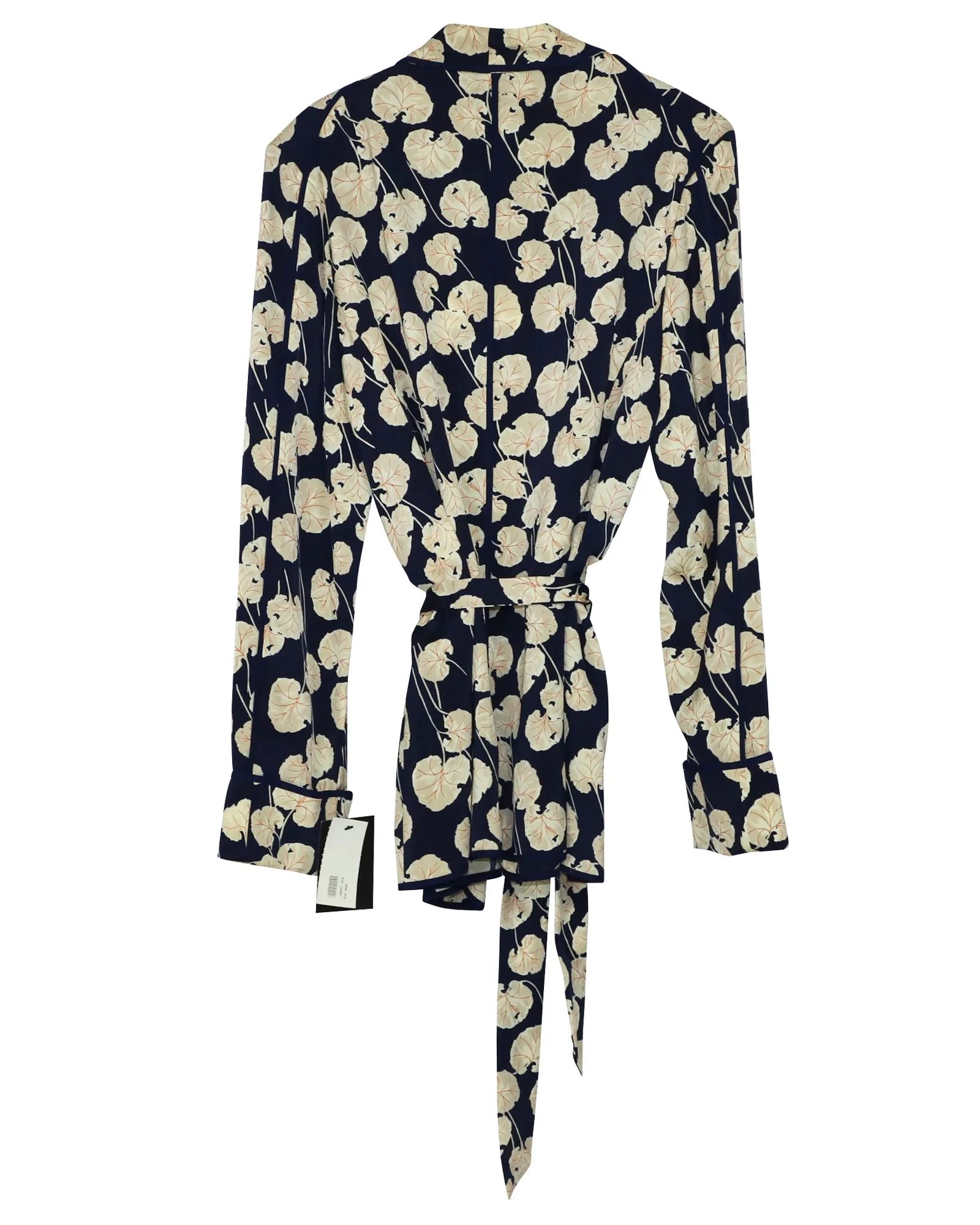 Diane Von Furstenberg Kimono Wrap Jacket in Navy Blue Viscose